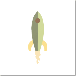 Rocket - Green Posters and Art